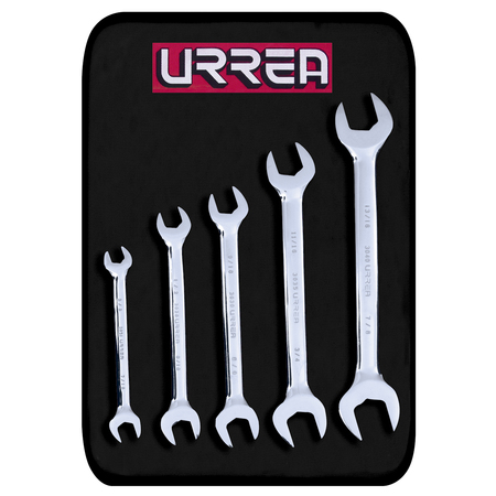 URREA Full polished Open-end Wrench Set (5 pieces), inches 3000N